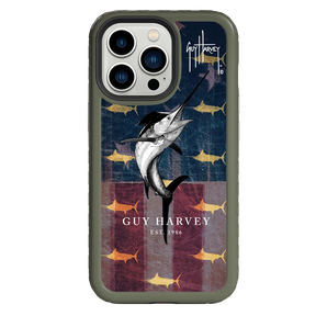 Guy Harvey Fortitude Series for Apple iPhone 13 Pro - American Marlin - Custom Case - OliveDrabGreen - cellhelmet