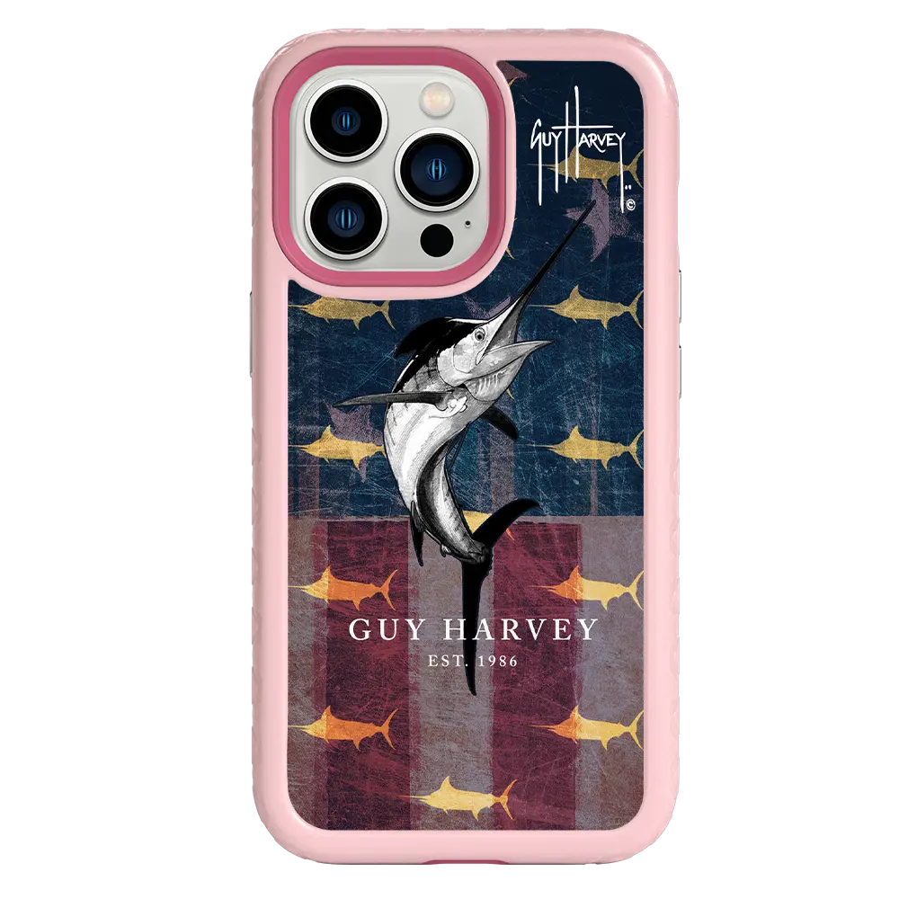 Guy Harvey Fortitude Series for Apple iPhone 13 Pro - American Marlin - Custom Case - PinkMagnolia - cellhelmet