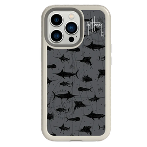 Guy Harvey Fortitude Series for Apple iPhone 13 Pro - Black Scribbler - Custom Case - Gray - cellhelmet