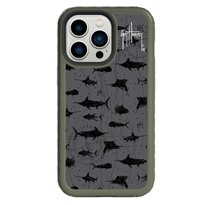 Guy Harvey Fortitude Series for Apple iPhone 13 Pro - Black Scribbler - Custom Case - OliveDrabGreen - cellhelmet