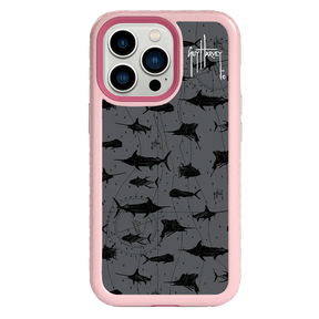 Guy Harvey Fortitude Series for Apple iPhone 13 Pro - Black Scribbler - Custom Case - PinkMagnolia - cellhelmet
