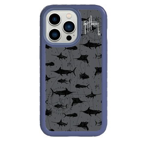 Guy Harvey Fortitude Series for Apple iPhone 13 Pro - Black Scribbler - Custom Case - SlateBlue - cellhelmet
