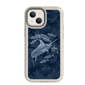 Guy Harvey Fortitude Series for Apple iPhone 13 Pro - Blue Camo - Custom Case - Gray - cellhelmet