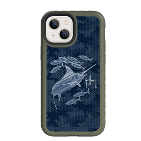 Guy Harvey Fortitude Series for Apple iPhone 13 Pro - Blue Camo - Custom Case - OliveDrabGreen - cellhelmet