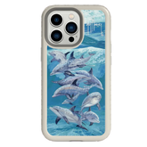 Guy Harvey Fortitude Series for Apple iPhone 13 Pro - Bottlenose Dolphins - Custom Case - Gray - cellhelmet
