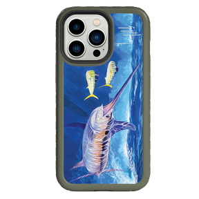 Guy Harvey Fortitude Series for Apple iPhone 13 Pro - Bullseye Sword - Custom Case - OliveDrabGreen - cellhelmet