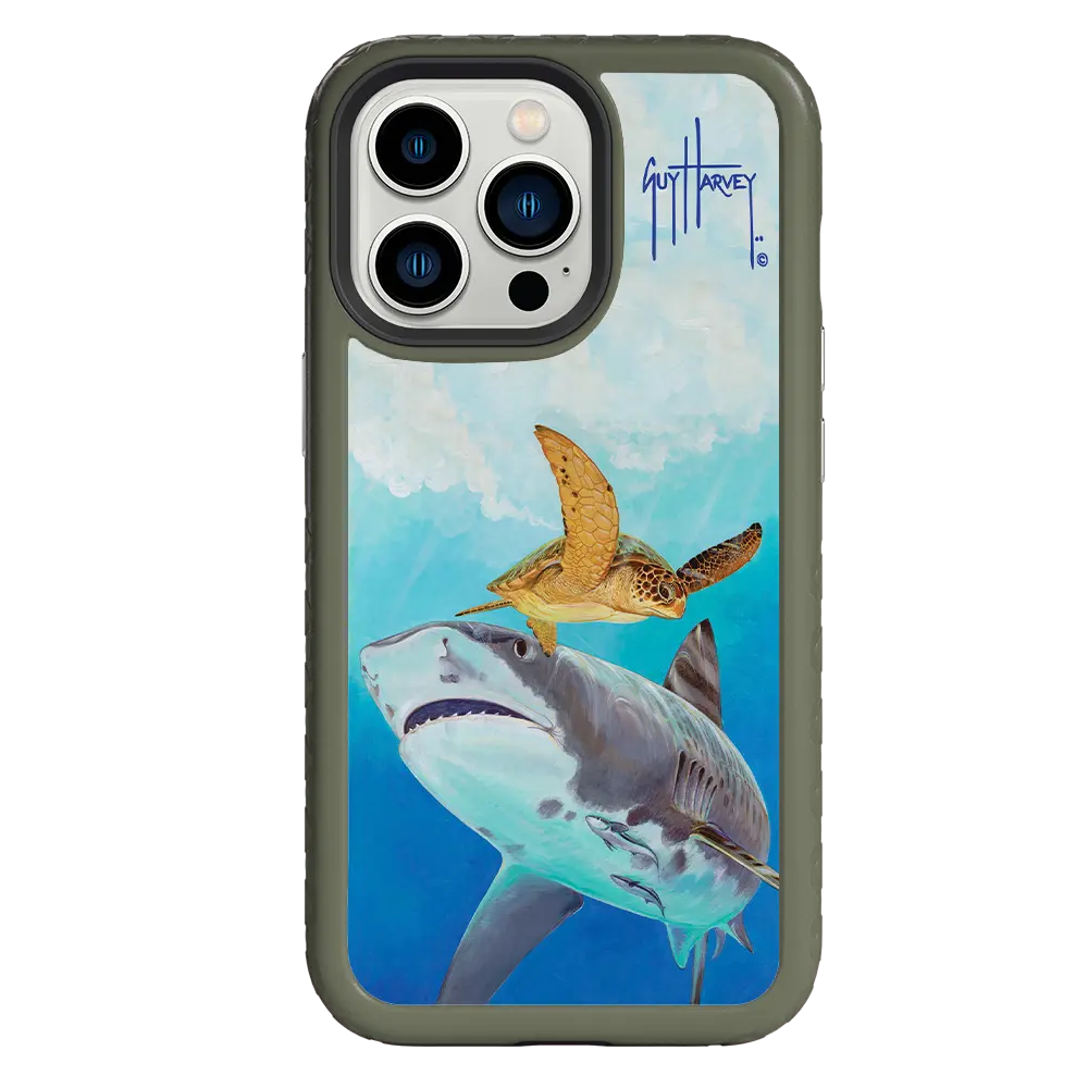 Guy Harvey Fortitude Series for Apple iPhone 13 Pro - Eye of the Tiger - Custom Case - OliveDrabGreen - cellhelmet