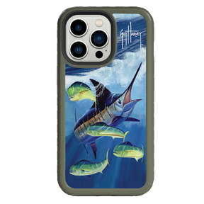 Guy Harvey Fortitude Series for Apple iPhone 13 Pro - Four Play - Custom Case - OliveDrabGreen - cellhelmet