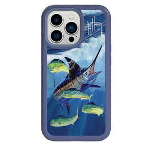 Guy Harvey Fortitude Series for Apple iPhone 13 Pro - Four Play - Custom Case - SlateBlue - cellhelmet