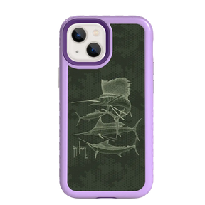 Guy Harvey Fortitude Series for Apple iPhone 13 Pro - Green Camo - Custom Case - LilacBlossom - cellhelmet