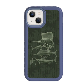 Guy Harvey Fortitude Series for Apple iPhone 13 Pro - Green Camo - Custom Case - SlateBlue - cellhelmet