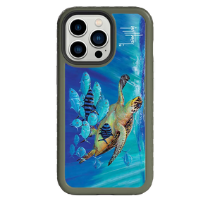 Guy Harvey Fortitude Series for Apple iPhone 13 Pro - Hawksbill Caravan - Custom Case - OliveDrabGreen - cellhelmet