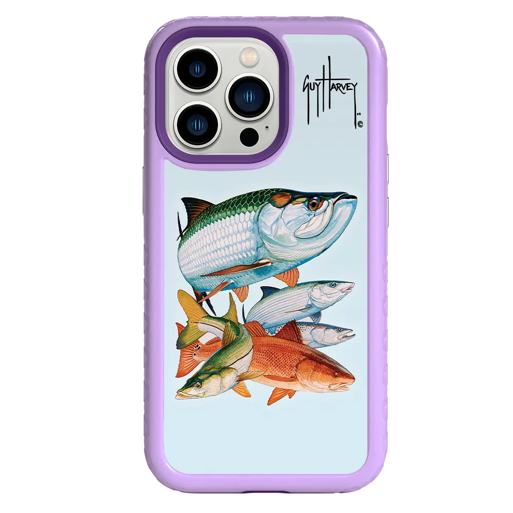 Guy Harvey Fortitude Series for Apple iPhone 13 Pro - Inshore Collage - Custom Case - LilacBlossom - cellhelmet