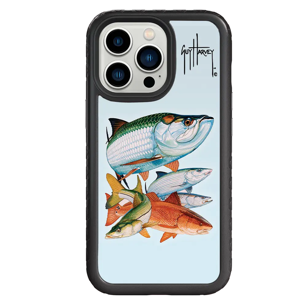 Guy Harvey Fortitude Series for Apple iPhone 13 Pro - Inshore Collage - Custom Case - OnyxBlack - cellhelmet