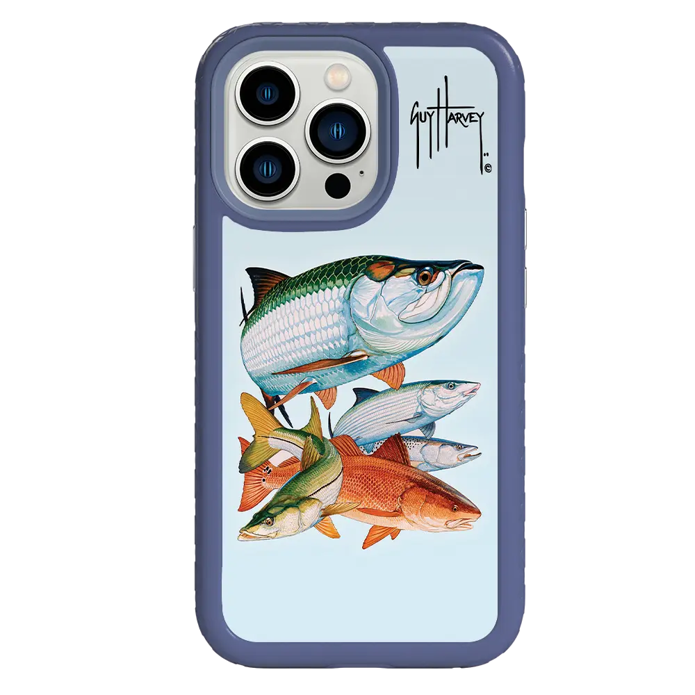 Guy Harvey Fortitude Series for Apple iPhone 13 Pro - Inshore Collage - Custom Case - SlateBlue - cellhelmet