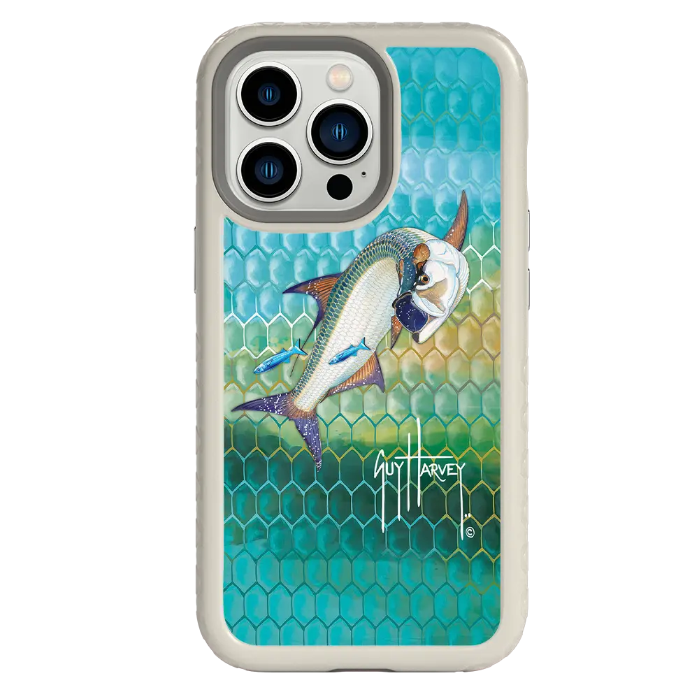 Guy Harvey Fortitude Series for Apple iPhone 13 Pro - Tarpon Skin - Custom Case - Gray - cellhelmet