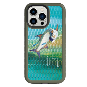 Guy Harvey Fortitude Series for Apple iPhone 13 Pro - Tarpon Skin - Custom Case - OliveDrabGreen - cellhelmet