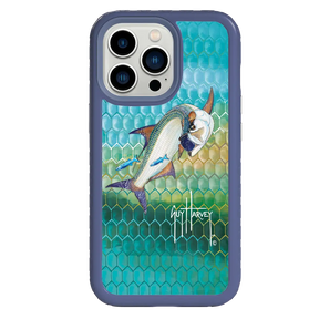 Guy Harvey Fortitude Series for Apple iPhone 13 Pro - Tarpon Skin - Custom Case - SlateBlue - cellhelmet