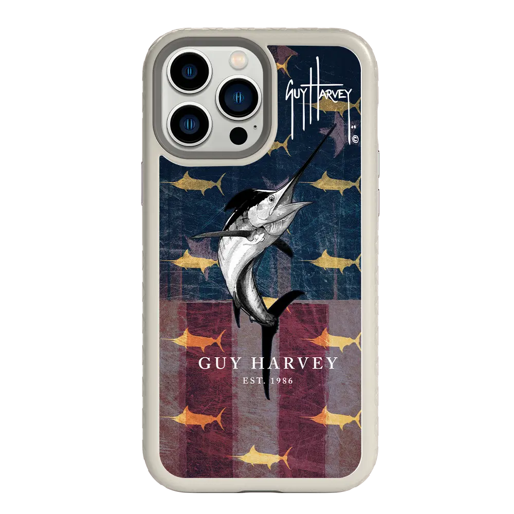 Guy Harvey Fortitude Series for Apple iPhone 13 Pro Max - American Marlin - Custom Case - Gray - cellhelmet