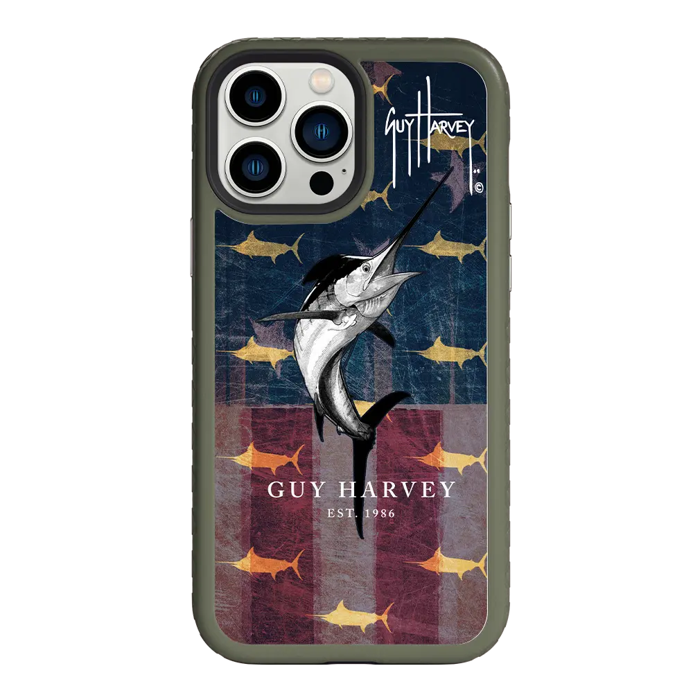 Guy Harvey Fortitude Series for Apple iPhone 13 Pro Max - American Marlin - Custom Case - OliveDrabGreen - cellhelmet