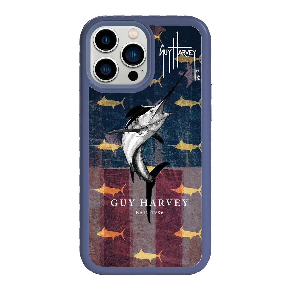 Guy Harvey Fortitude Series for Apple iPhone 13 Pro Max - American Marlin - Custom Case - SlateBlue - cellhelmet