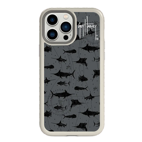 Guy Harvey Fortitude Series for Apple iPhone 13 Pro Max - Black Scribbler - Custom Case - Gray - cellhelmet