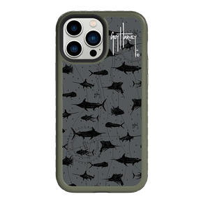 Guy Harvey Fortitude Series for Apple iPhone 13 Pro Max - Black Scribbler - Custom Case - OliveDrabGreen - cellhelmet