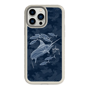 Guy Harvey Fortitude Series for Apple iPhone 13 Pro Max - Blue Camo - Custom Case - Gray - cellhelmet