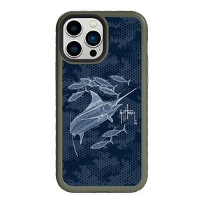 Guy Harvey Fortitude Series for Apple iPhone 13 Pro Max - Blue Camo - Custom Case - OliveDrabGreen - cellhelmet