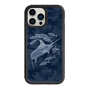 Guy Harvey Fortitude Series for Apple iPhone 13 Pro Max - Blue Camo - Custom Case - OnyxBlack - cellhelmet