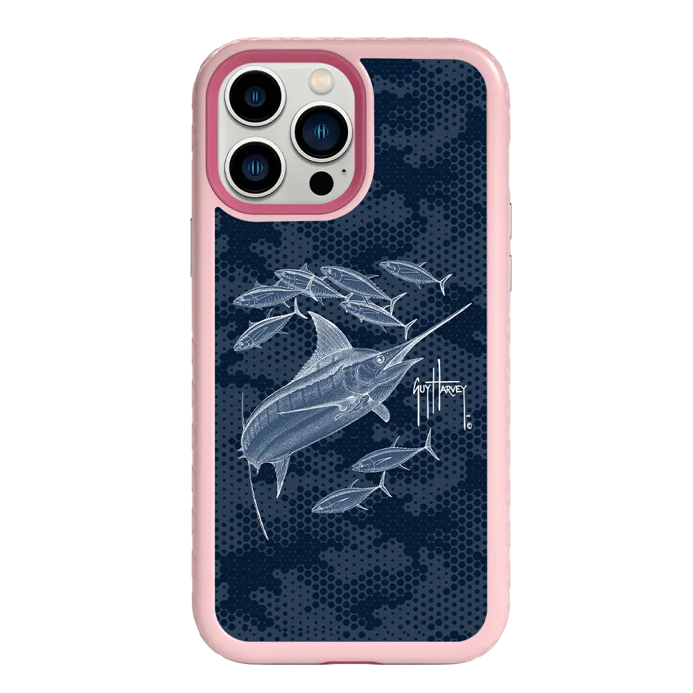 Guy Harvey Fortitude Series for Apple iPhone 13 Pro Max - Blue Camo - Custom Case - PinkMagnolia - cellhelmet