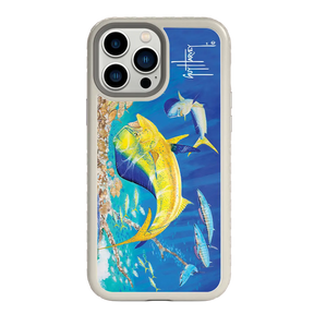 Guy Harvey Fortitude Series for Apple iPhone 13 Pro Max - Dolphin Oasis - Custom Case - Gray - cellhelmet