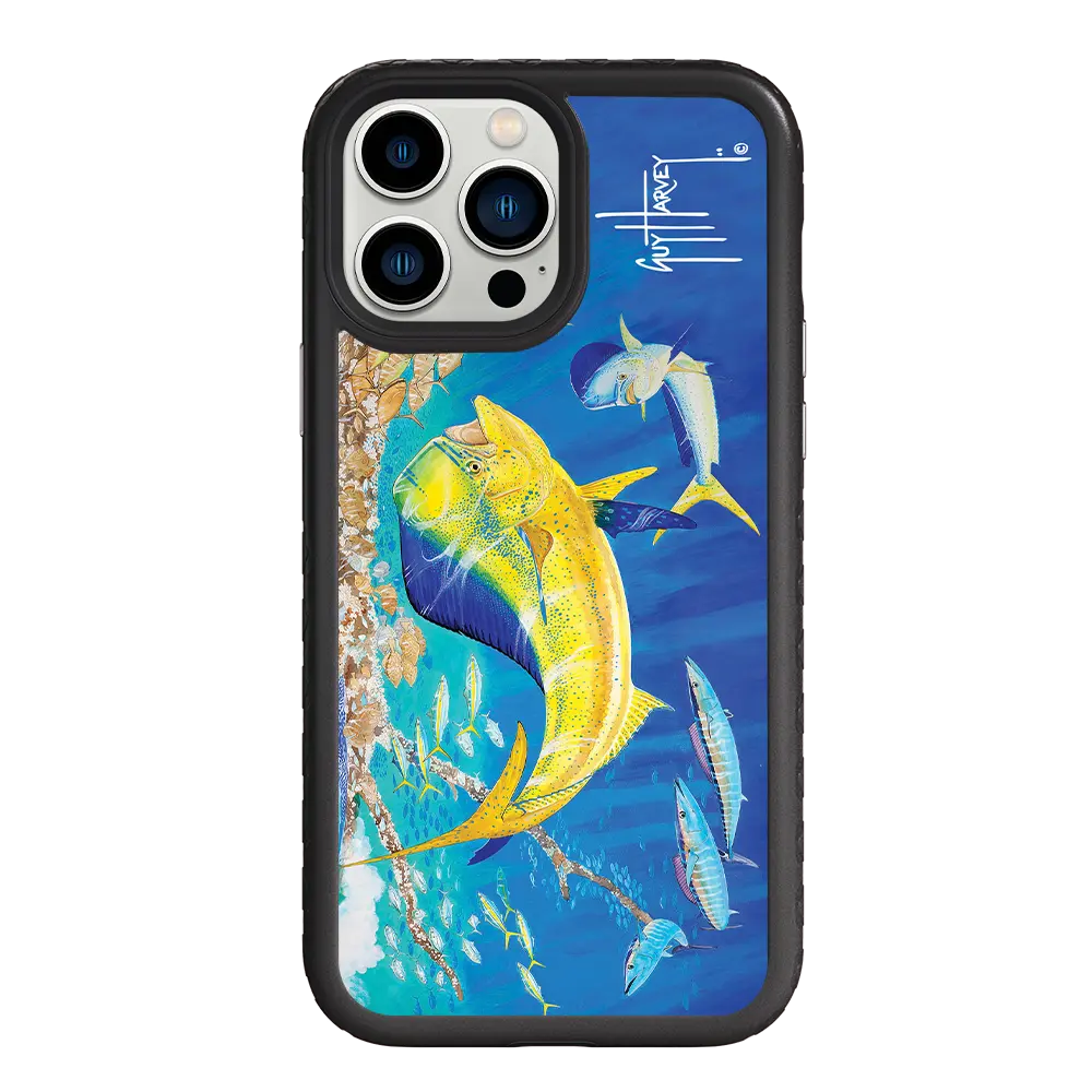 Guy Harvey Fortitude Series for Apple iPhone 13 Pro Max - Dolphin Oasis - Custom Case - OnyxBlack - cellhelmet