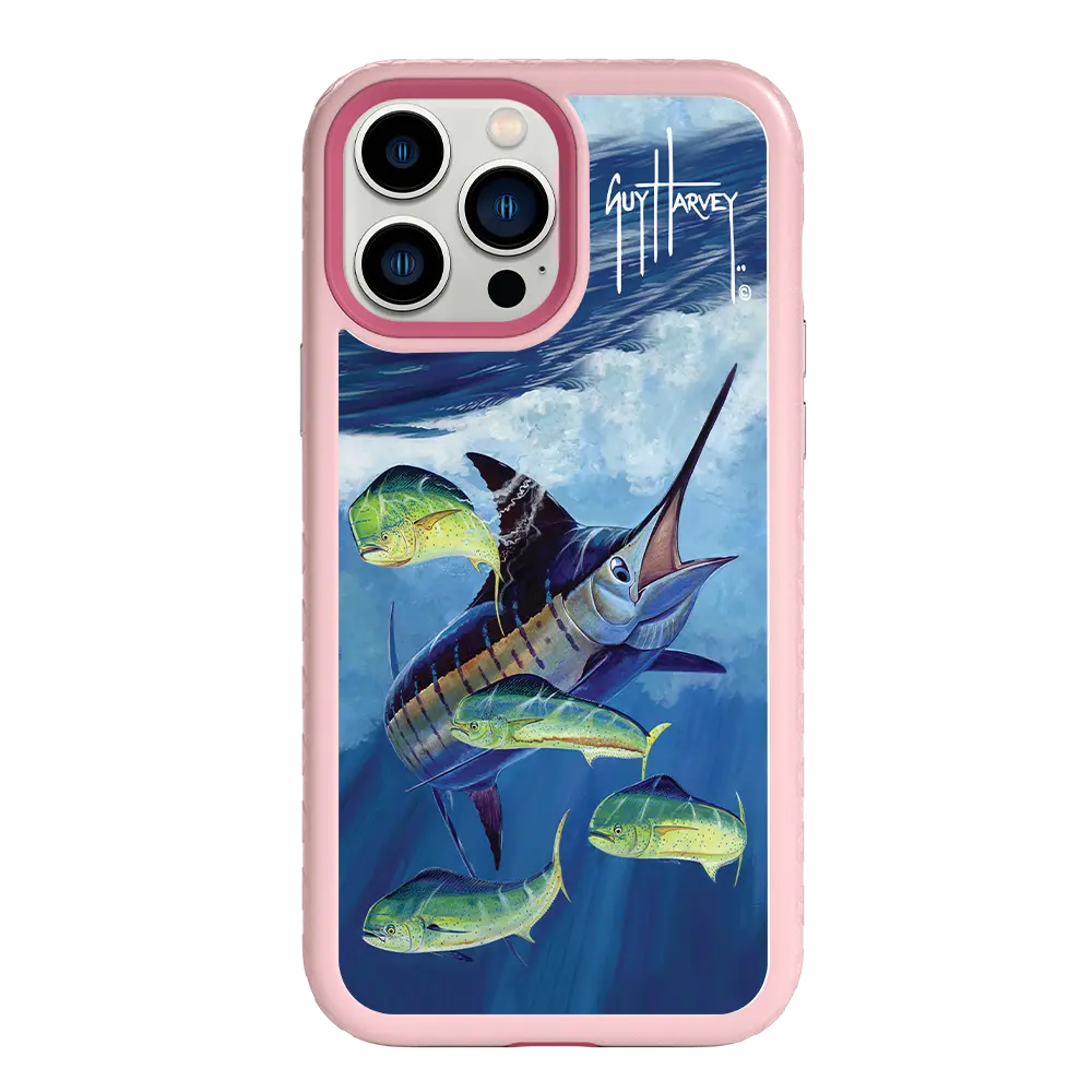 Guy Harvey Fortitude Series for Apple iPhone 13 Pro Max - Four Play - Custom Case - PinkMagnolia - cellhelmet