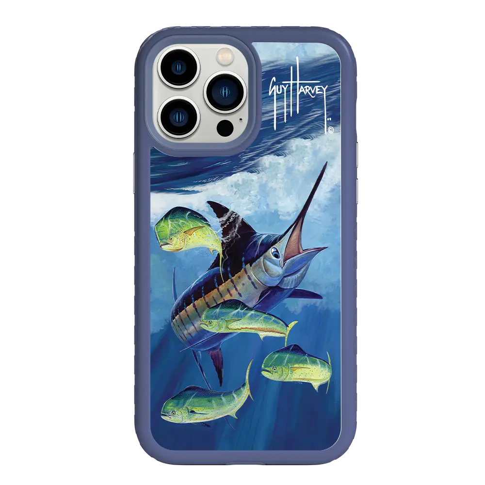 Guy Harvey Fortitude Series for Apple iPhone 13 Pro Max - Four Play - Custom Case - SlateBlue - cellhelmet