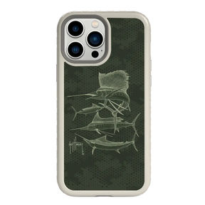 Guy Harvey Fortitude Series for Apple iPhone 13 Pro Max - Green Camo - Custom Case - Gray - cellhelmet