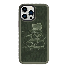 Guy Harvey Fortitude Series for Apple iPhone 13 Pro Max - Green Camo - Custom Case - OliveDrabGreen - cellhelmet