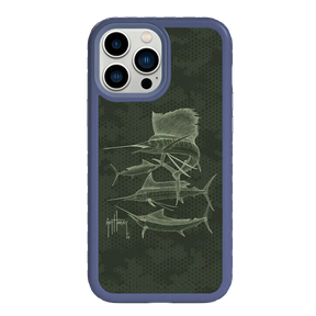 Guy Harvey Fortitude Series for Apple iPhone 13 Pro Max - Green Camo - Custom Case - SlateBlue - cellhelmet