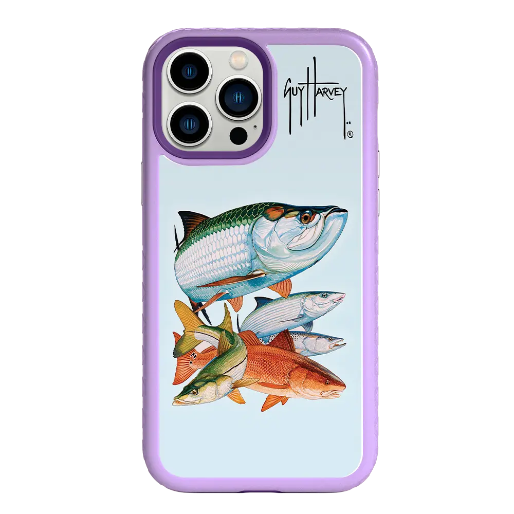 Guy Harvey Fortitude Series for Apple iPhone 13 Pro Max - Inshore Collage - Custom Case - LilacBlossom - cellhelmet