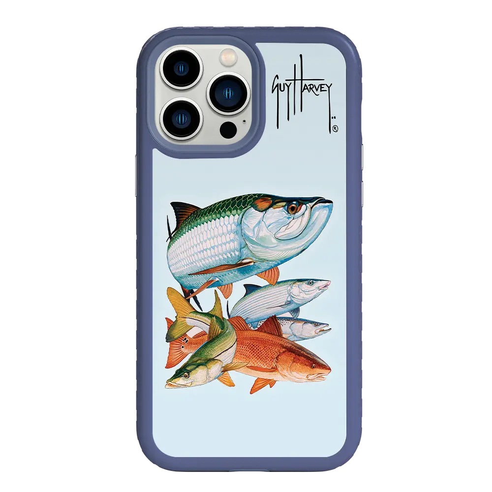 Guy Harvey Fortitude Series for Apple iPhone 13 Pro Max - Inshore Collage - Custom Case - SlateBlue - cellhelmet