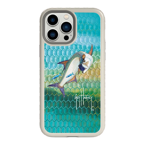 Guy Harvey Fortitude Series for Apple iPhone 13 Pro Max - Tarpon Skin - Custom Case - Gray - cellhelmet