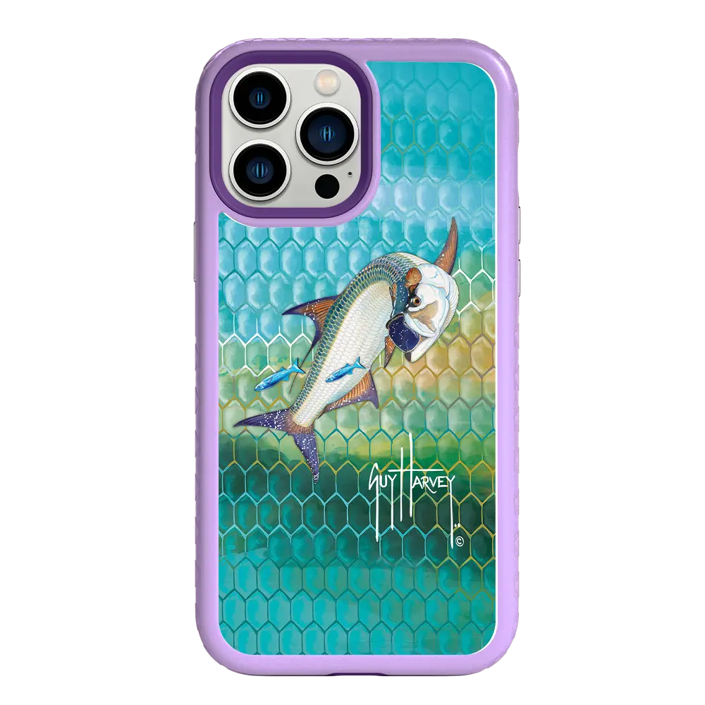 Guy Harvey Fortitude Series for Apple iPhone 13 Pro Max - Tarpon Skin - Custom Case - LilacBlossom - cellhelmet