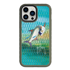 Guy Harvey Fortitude Series for Apple iPhone 13 Pro Max - Tarpon Skin - Custom Case - OliveDrabGreen - cellhelmet