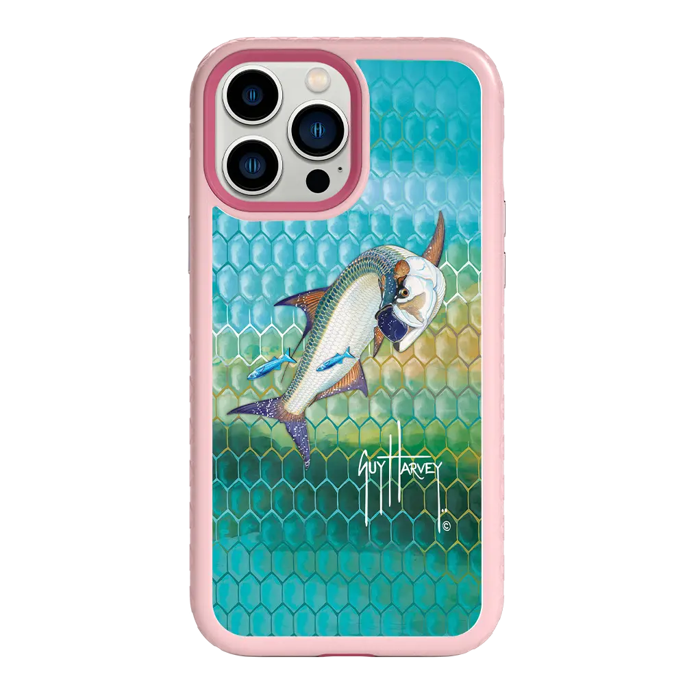 Guy Harvey Fortitude Series for Apple iPhone 13 Pro Max - Tarpon Skin - Custom Case - PinkMagnolia - cellhelmet