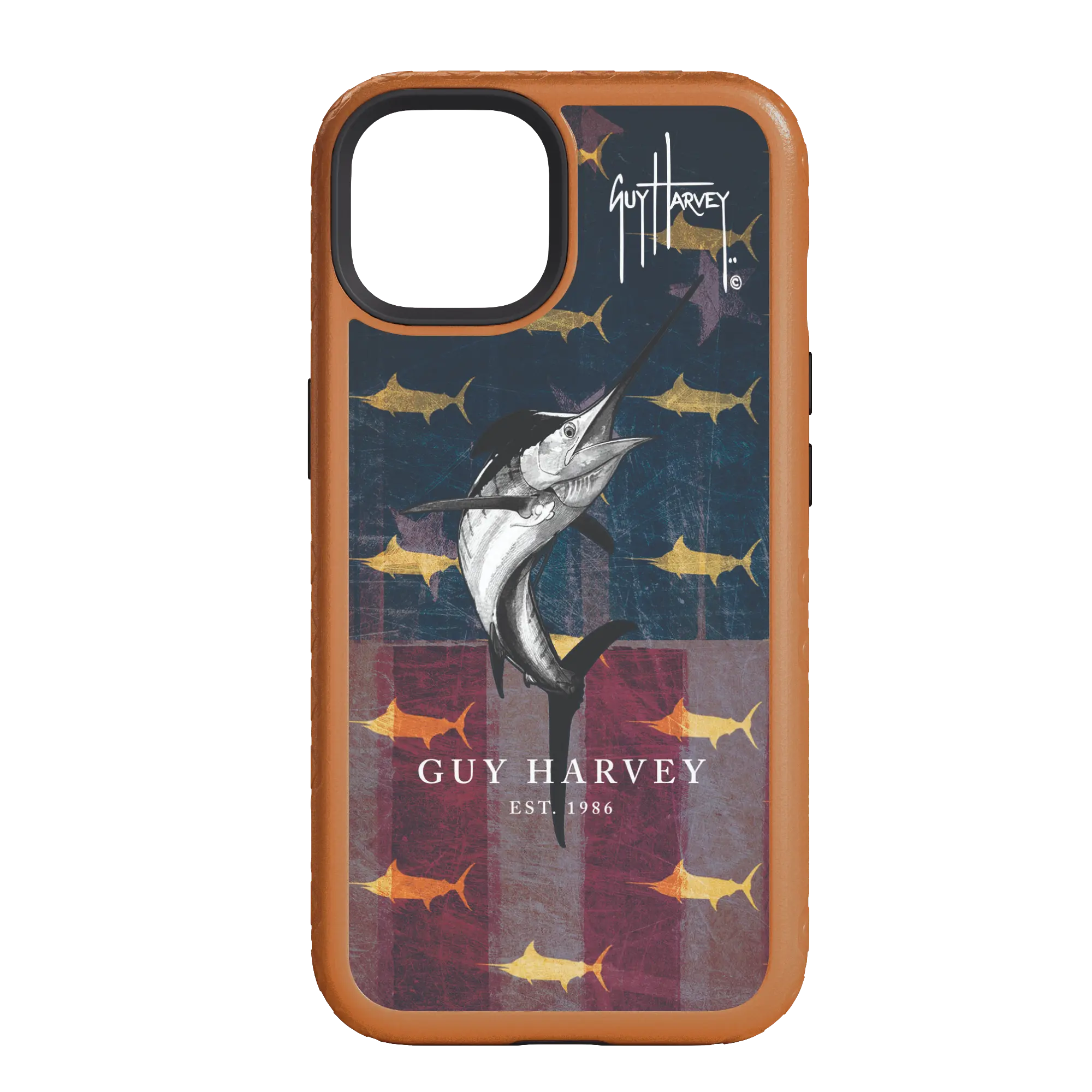 Guy Harvey Fortitude Series for Apple iPhone 14 - American Marlin - Custom Case - PumpkinSpice - cellhelmet