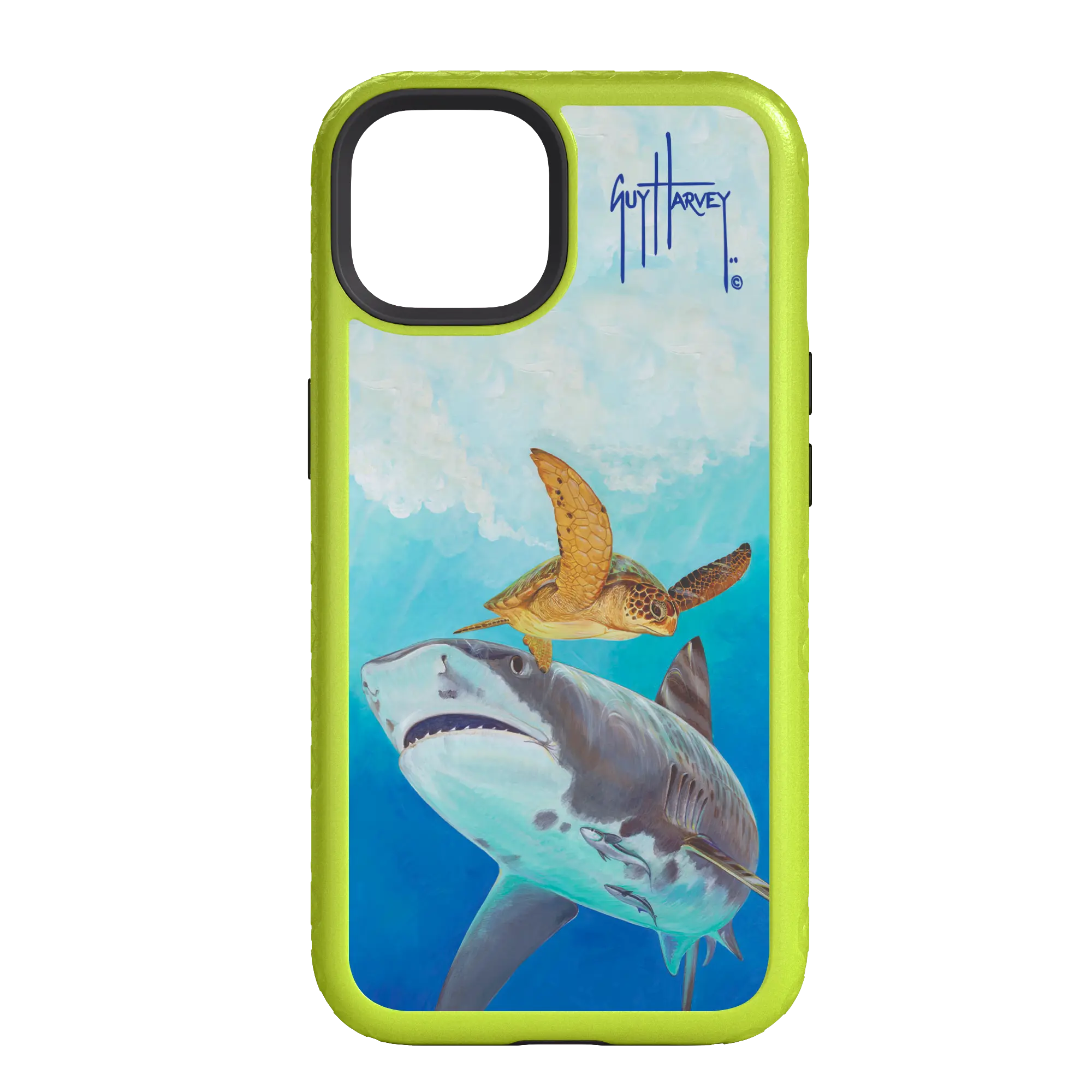 Guy Harvey Fortitude Series for Apple iPhone 14 - Eye of the Tiger - Custom Case - ElectricLime - cellhelmet
