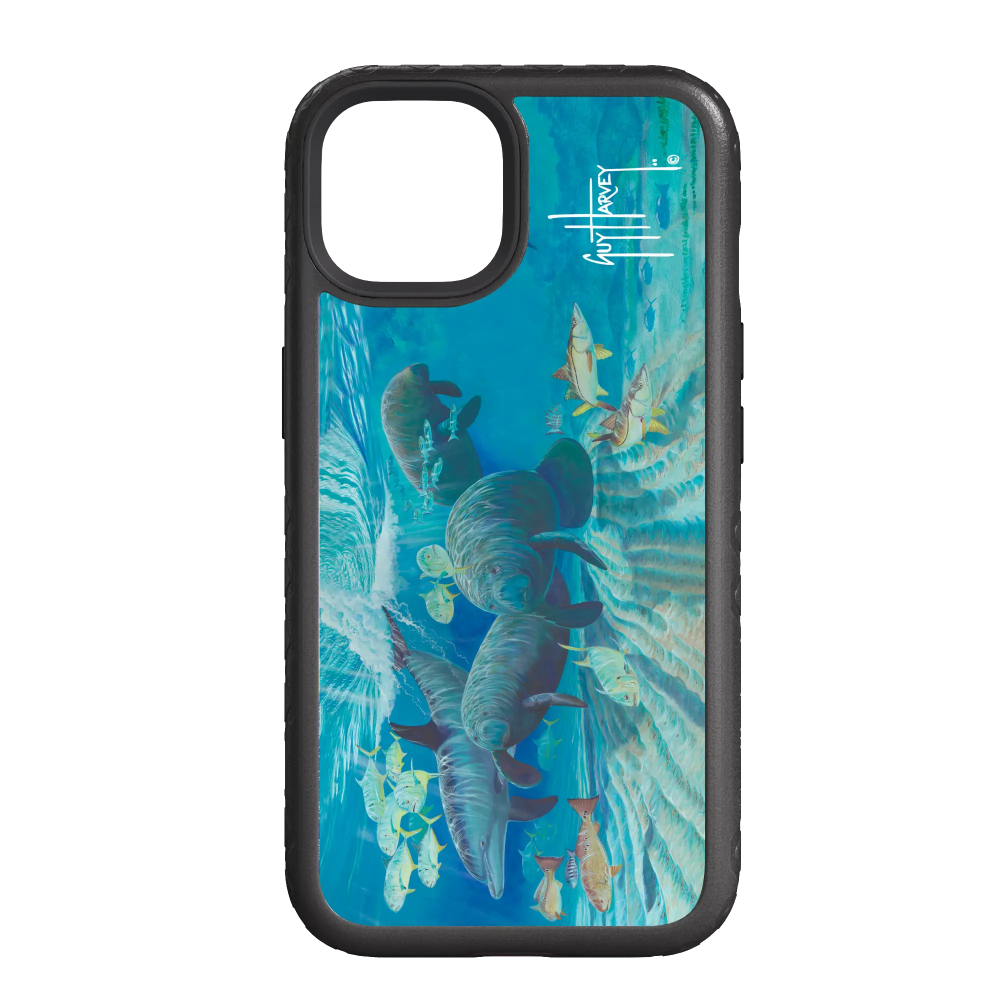 Guy Harvey Fortitude Series for Apple iPhone 14 - Manatee Pass - Custom Case - OnyxBlack - cellhelmet