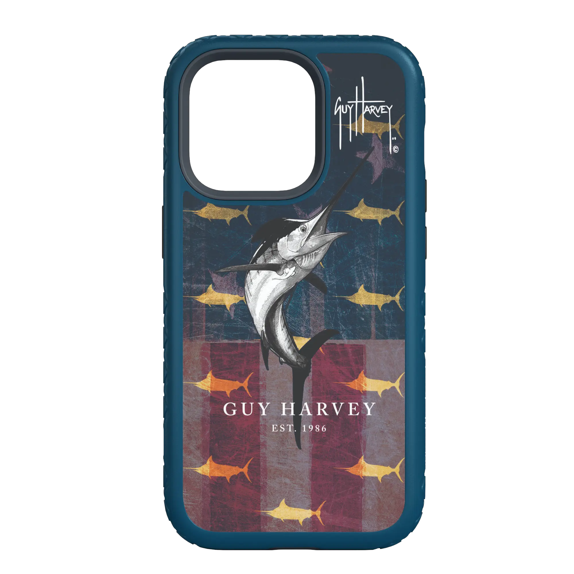 Guy Harvey Fortitude Series for Apple iPhone 14 Plus - American Marlin - Custom Case - DeepSeaBlue - cellhelmet