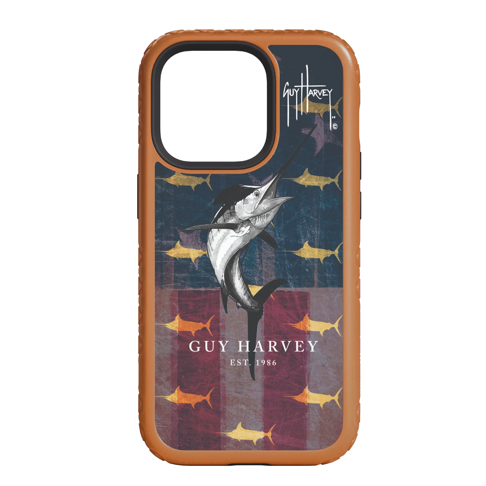 Guy Harvey Fortitude Series for Apple iPhone 14 Plus - American Marlin - Custom Case - PumpkinSpice - cellhelmet
