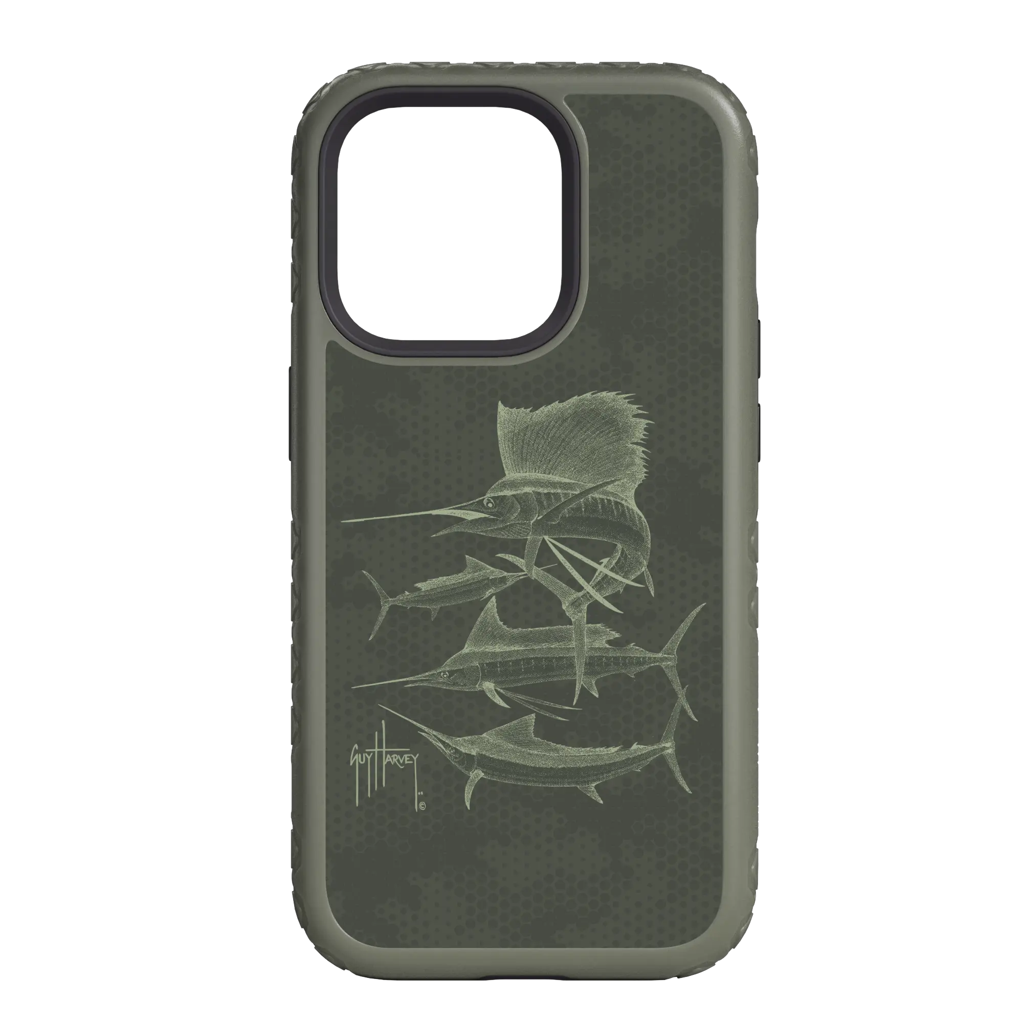 Guy Harvey Fortitude Series for Apple iPhone 14 Plus - Green Camo - Custom Case - OliveDrabGreen - cellhelmet